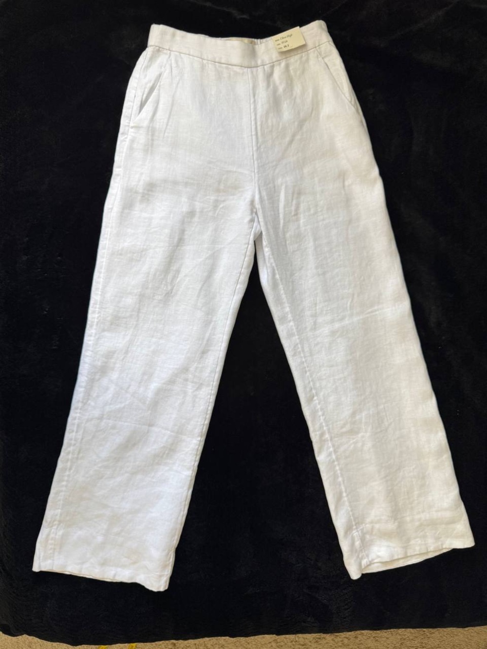 NWT Abercrombie & Fitch Women’s White Linen Pants Lining Size 26 - Picture 9 of 9